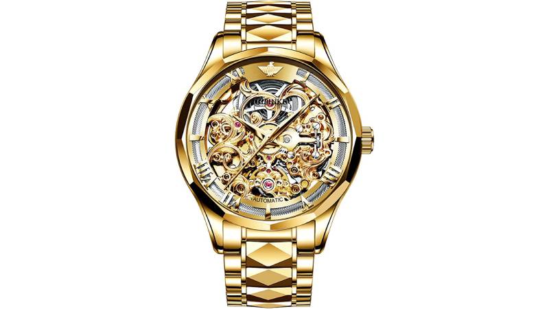 3. OUPINKE Man Automatic Watch (Great For Skeleton Design Lovers!)